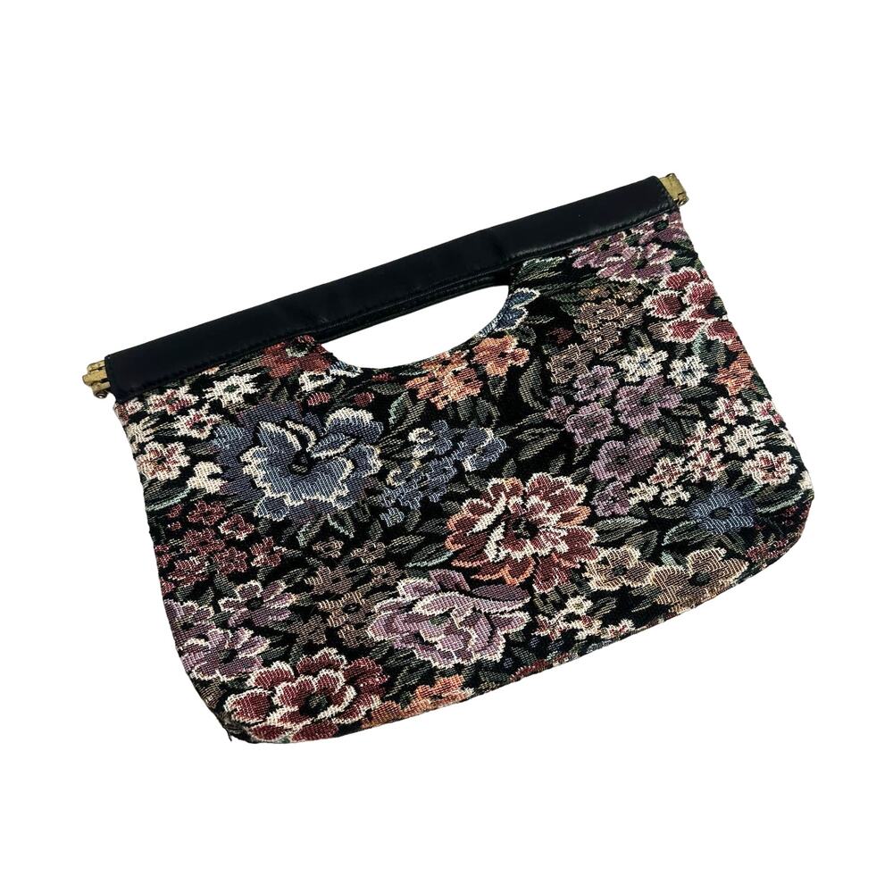 Vintage Brocade Evening Clutch with Floral Pattern